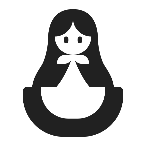 Nesting Dolls High Contrast Vector