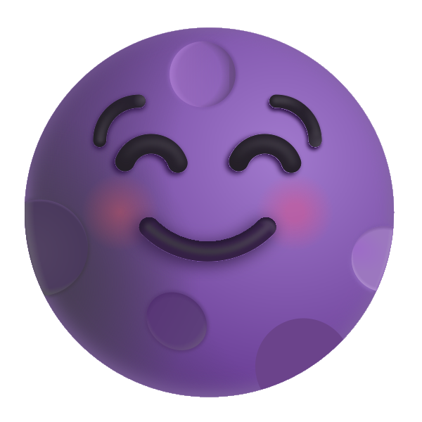 New Moon Face Color Vector