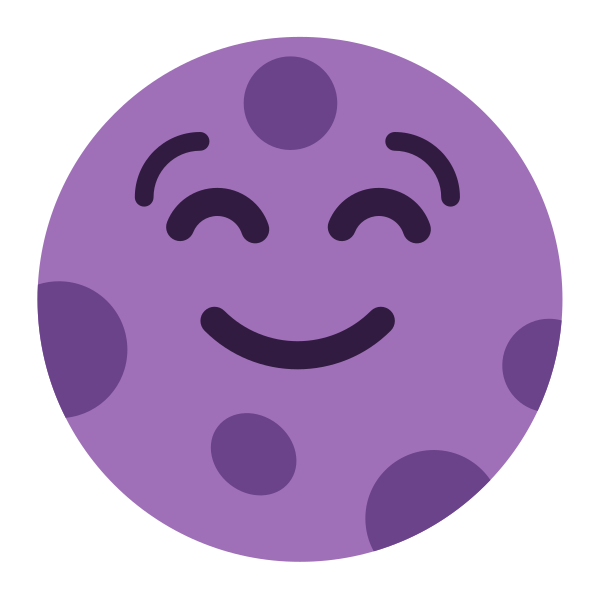 New Moon Face Flat Vector