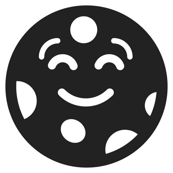 New Moon Face High Contrast Vector