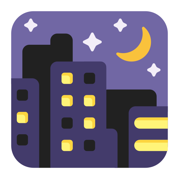 Night With Stars Flat Vector
