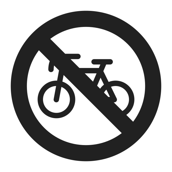 No Bicycles High Contrast Vector