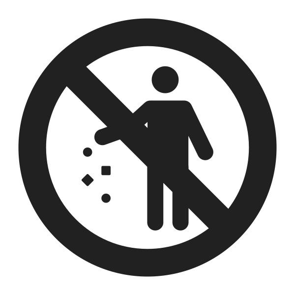 No Littering High Contrast Vector