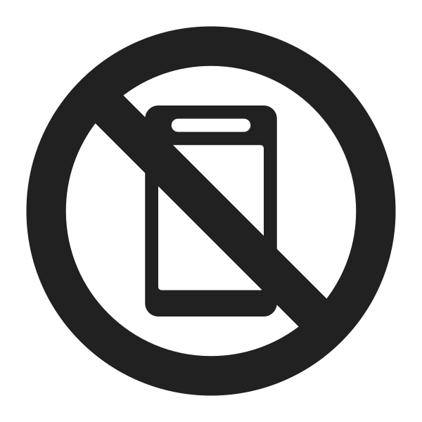 No Mobile Phones High Contrast Vector