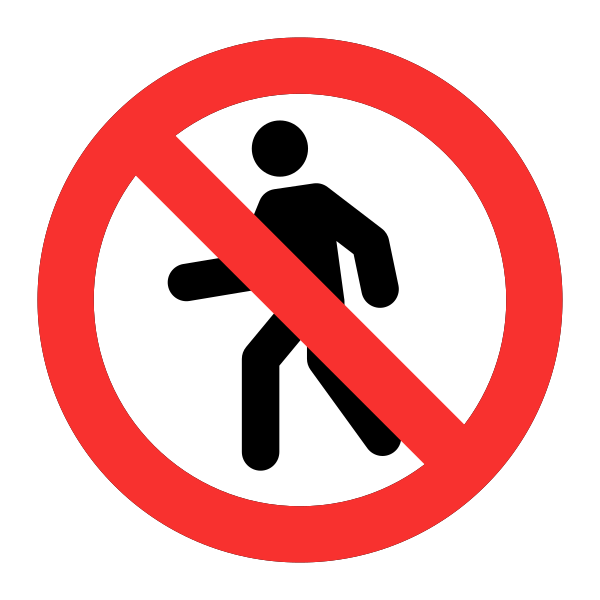 No Pedestrians Flat Vector