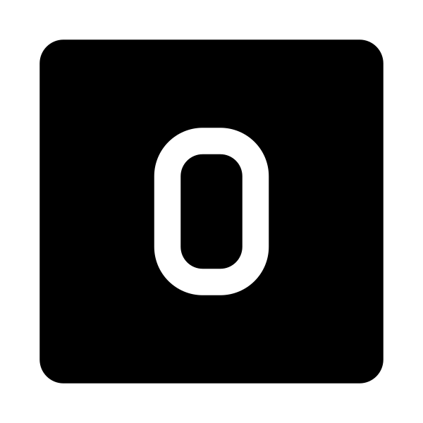 Number 0 Square Vector