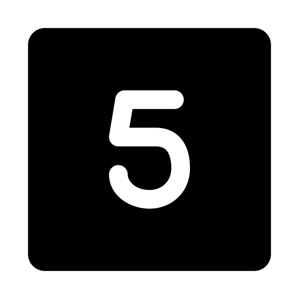 Number 5 Square Vector