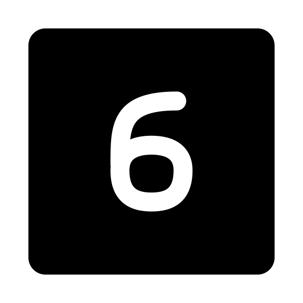 Number 6 Square Vector