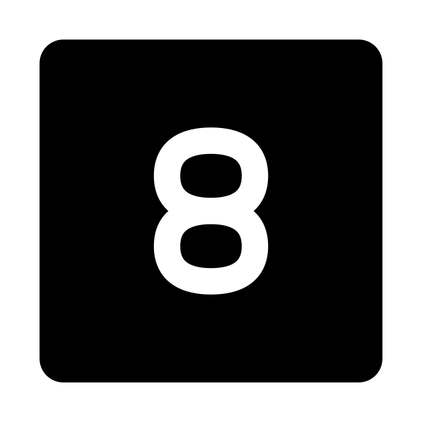 Number 8 Square Vector