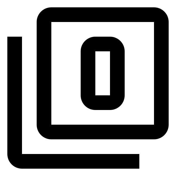 Numeric 0 Box Multiple Outline
