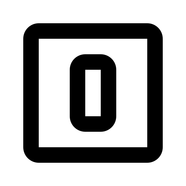 Numeric 0 Box Outline