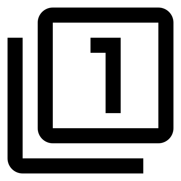 Numeric 1 Box Multiple Outline