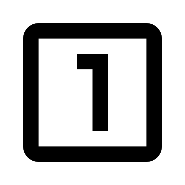 Numeric 1 Box Outline
