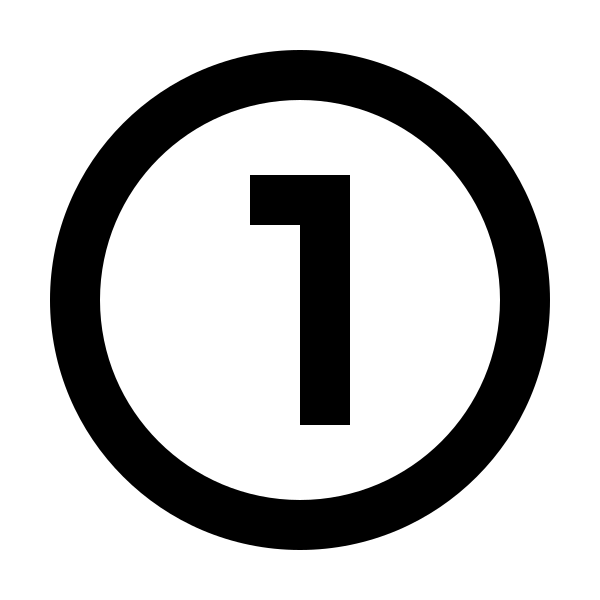 Numeric 1 Circle Outline