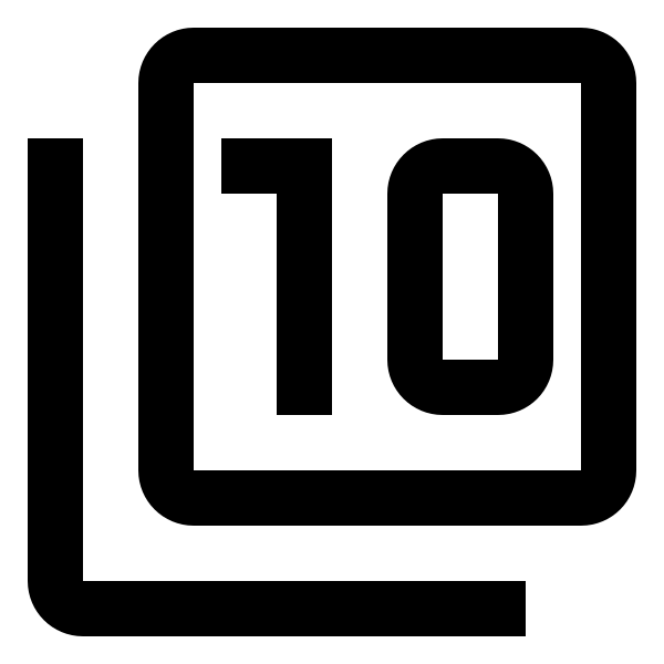 Numeric 10 Box Multiple Outline