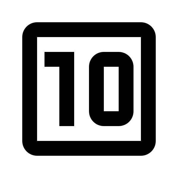Numeric 10 Box Outline