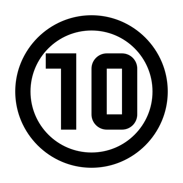 Numeric 10 Circle Outline