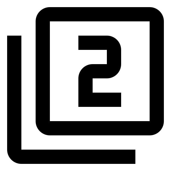 Numeric 2 Box Multiple Outline