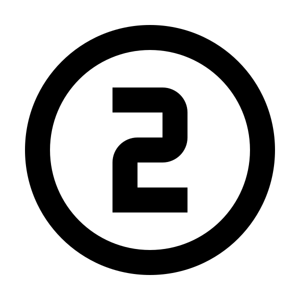 Numeric 2 Circle Outline