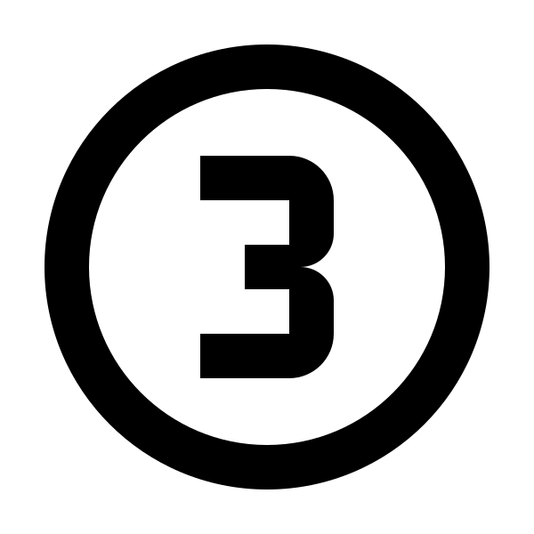 Numeric 3 Circle Outline