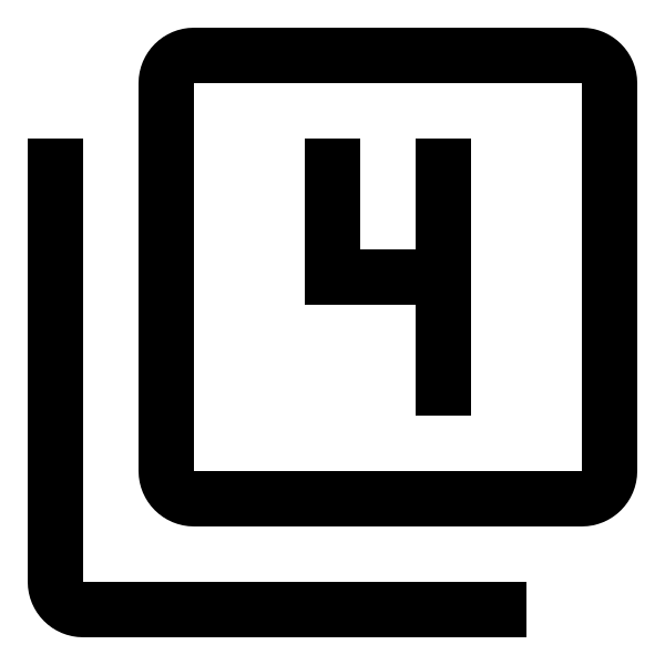 Numeric 4 Box Multiple Outline