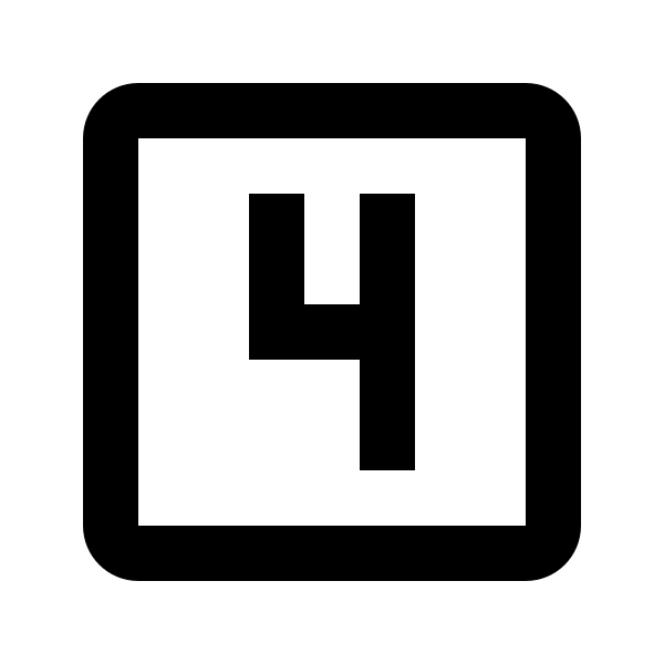 Numeric 4 Box Outline