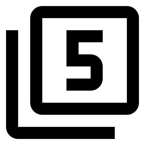 Numeric 5 Box Multiple Outline