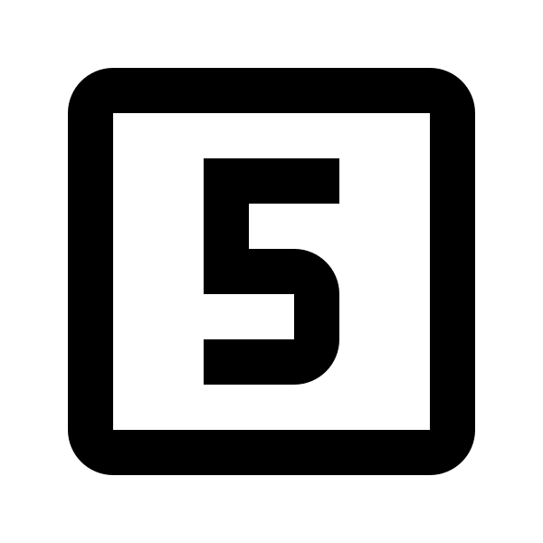 Numeric 5 Box Outline