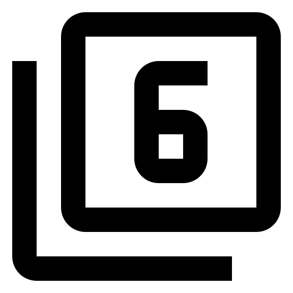 Numeric 6 Box Multiple Outline
