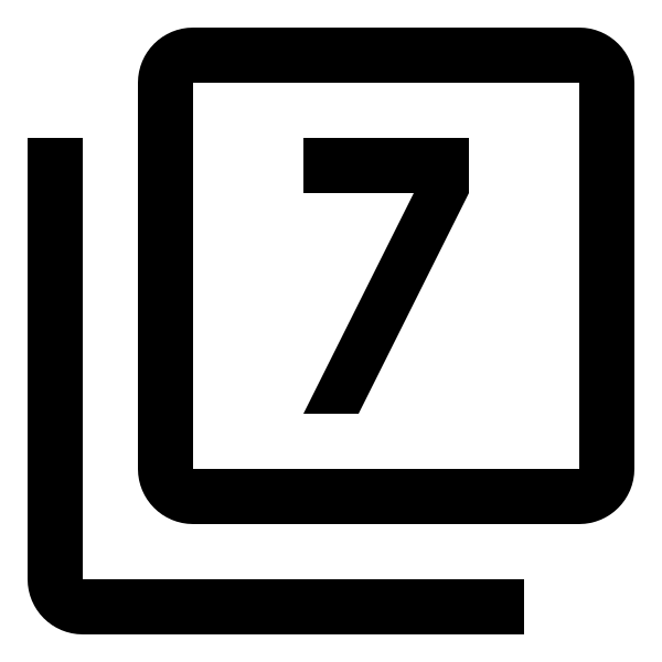Numeric 7 Box Multiple Outline