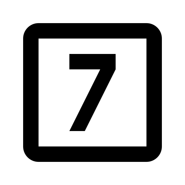 Numeric 7 Box Outline