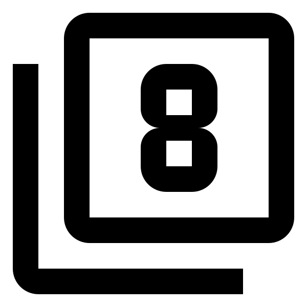 Numeric 8 Box Multiple Outline