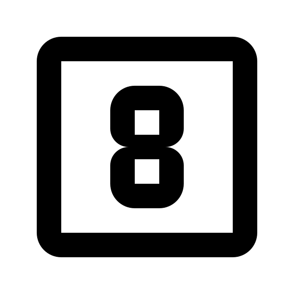 Numeric 8 Box Outline