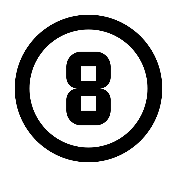 Numeric 8 Circle Outline