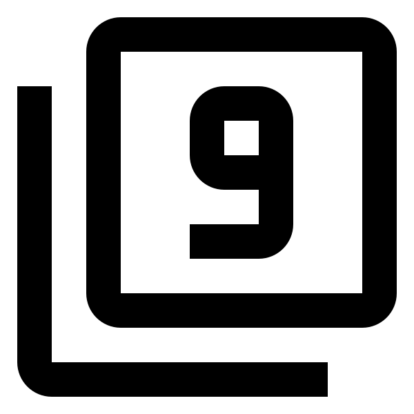 Numeric 9 Box Multiple Outline