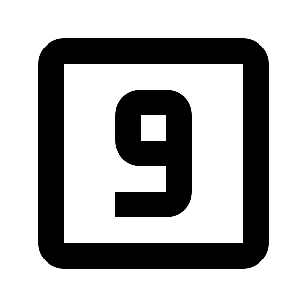Numeric 9 Box Outline