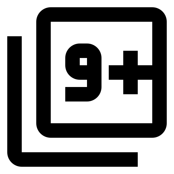 Numeric 9 Plus Box Multiple Outline