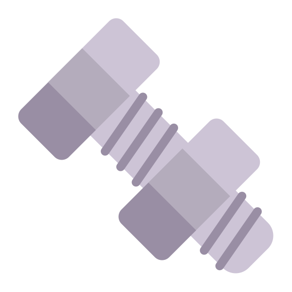 Nut And Bolt Flat Vector
