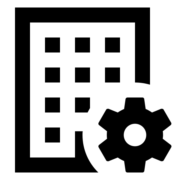 Office Building Cog Outline