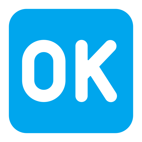 Ok Button Flat Vector