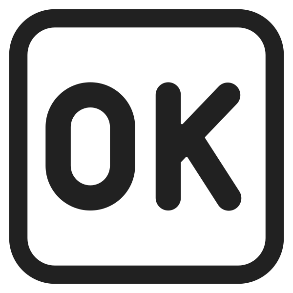 Ok Button High Contrast Vector