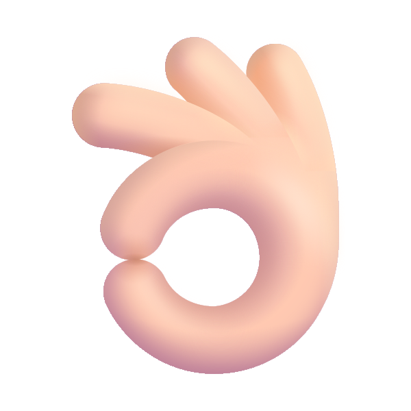 Ok Hand Color Light Vector