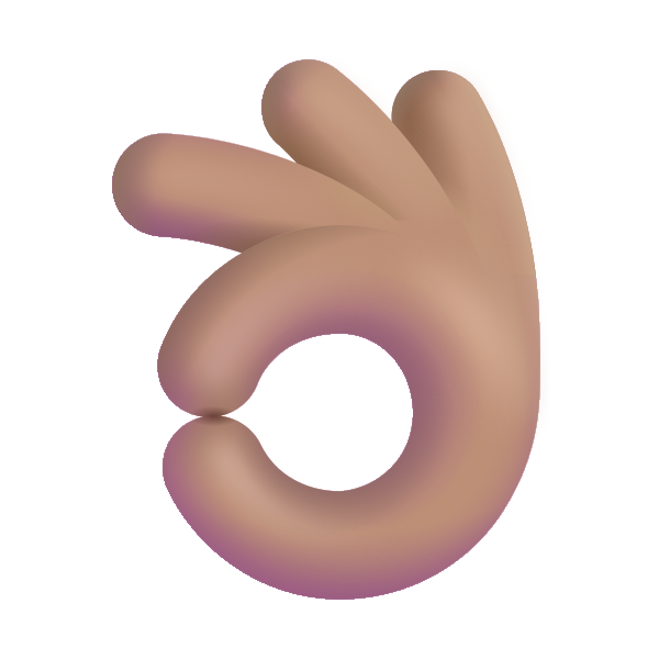 Ok Hand Color Medium Vector