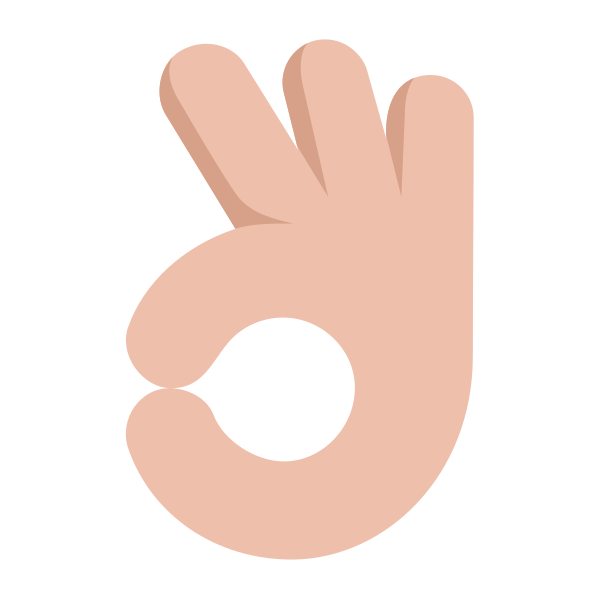 Ok Hand Flat Medium Light