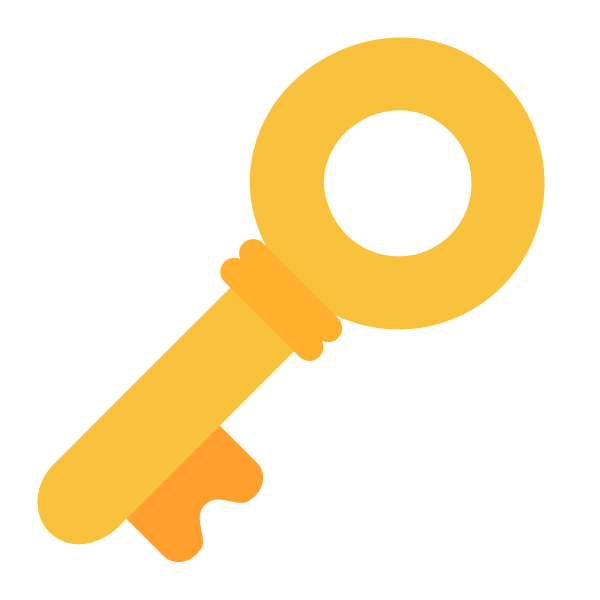 Old Key Flat Vector