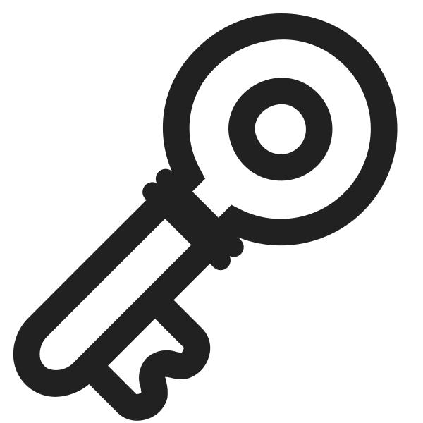 Old Key High Contrast Vector