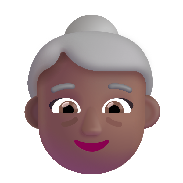 Old Woman Color Medium Dark Vector