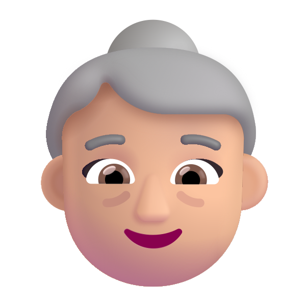 Old Woman Color Medium Light Vector
