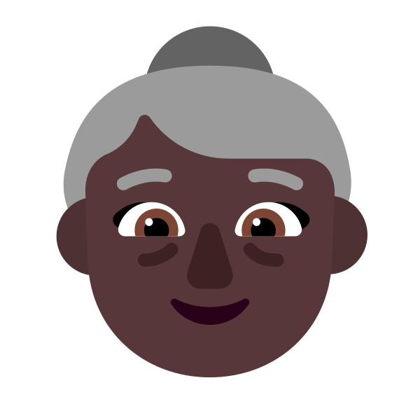 Old Woman Flat Dark Vector
