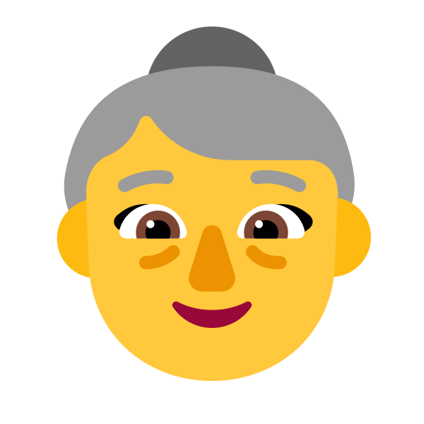 Old Woman Flat Default Vector
